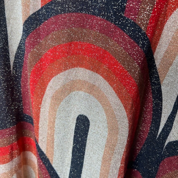 Lita by Ciara Glitter Geometric Duster Cardigan Sweater Women's Size Large - Picture 7 of 7